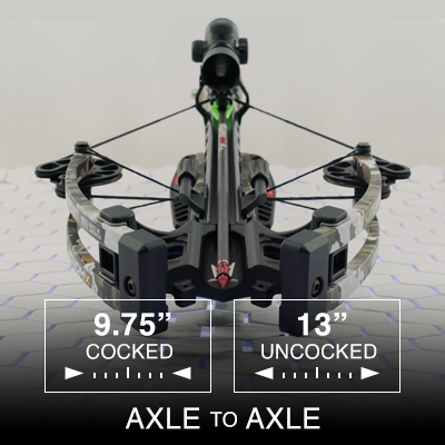 venom x axle to axle cocked width 9 75 inches