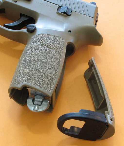 Sig P320 pistol backstrap off