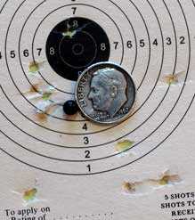 Sig P320 pistol Hornady Black Diamond BB target