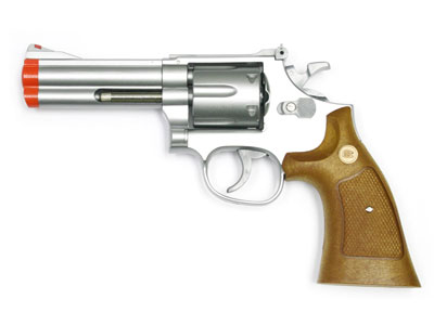933 UHC 4 inch revolver, Silver/Brown