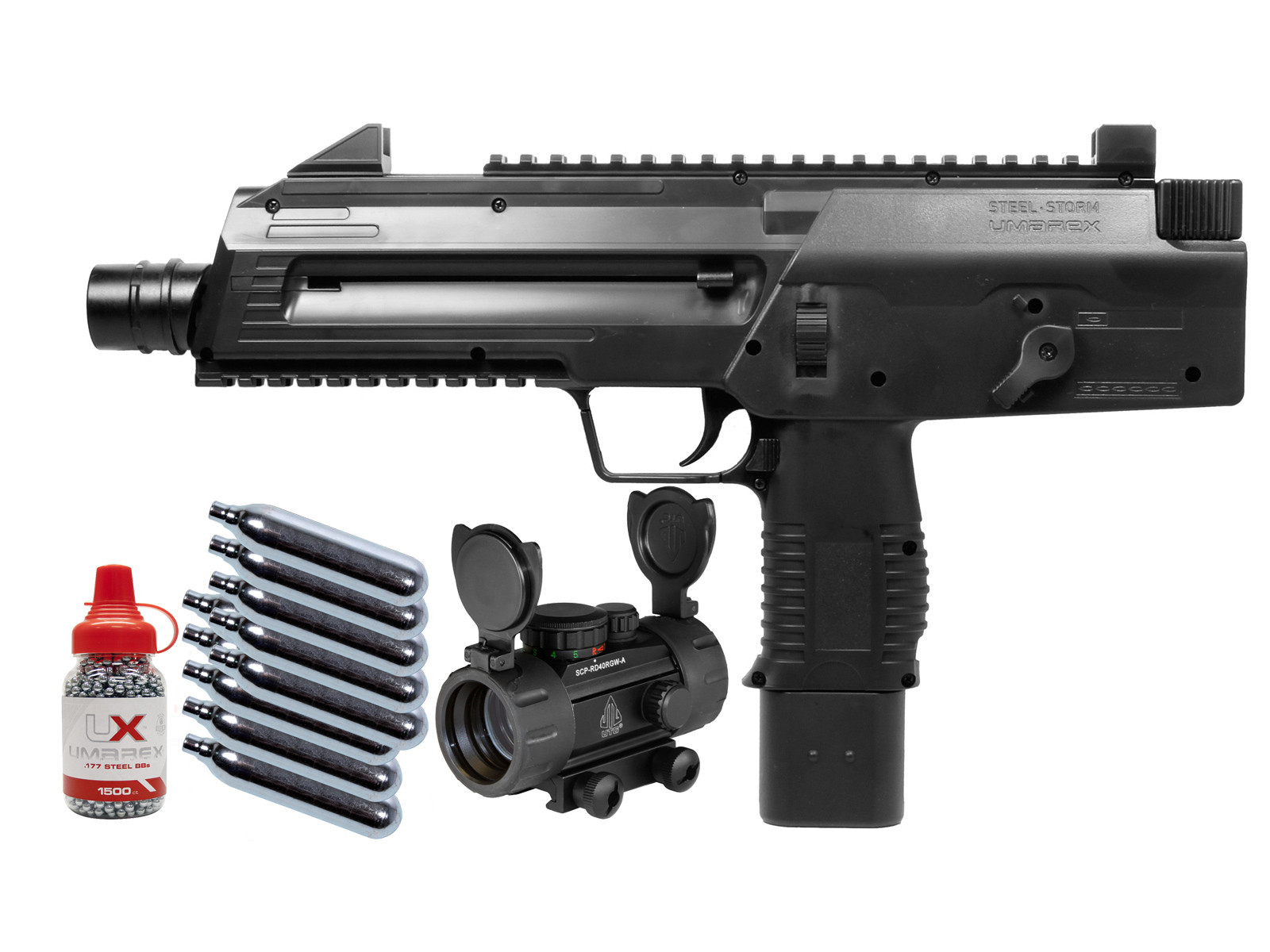 Umarex Steel Storm Kit with Red Dot Sight, BBs & CO2 | Pyramyd Air