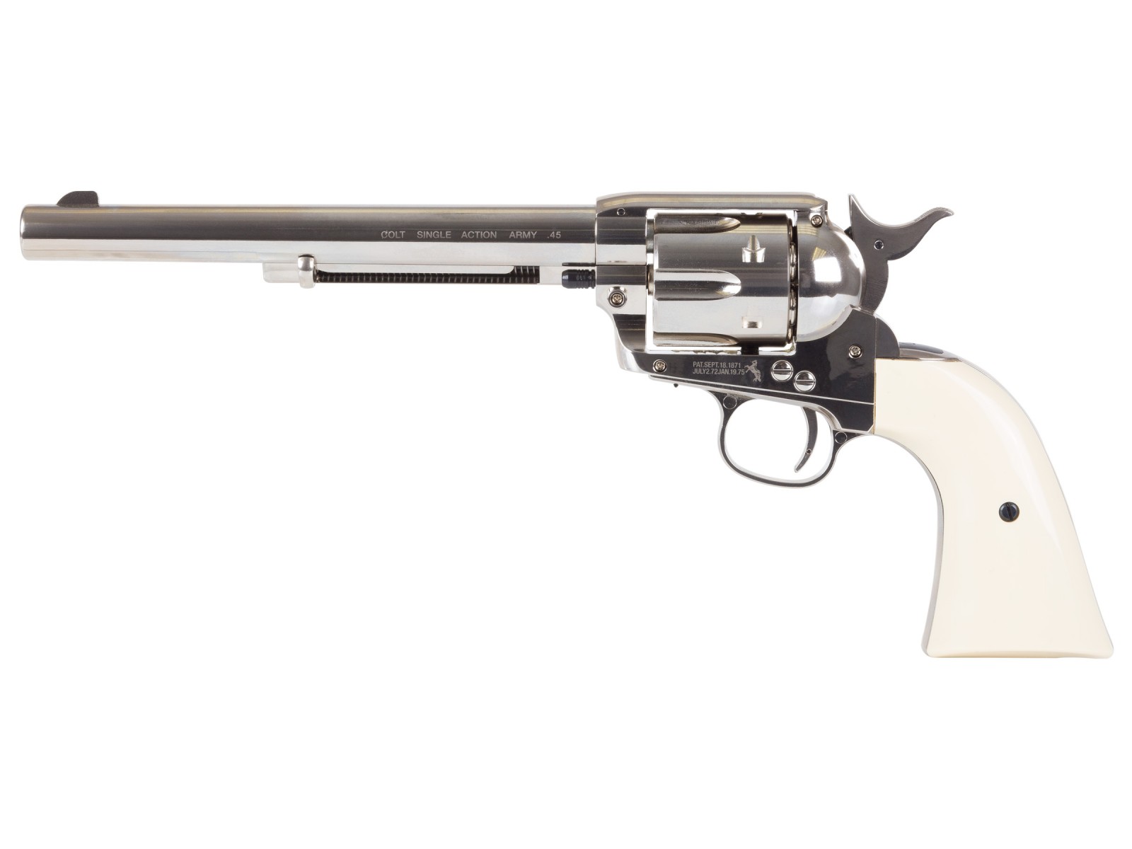 Colt SAA Peacemaker 7.5" CO2 Pellet Revolver, Nickel
