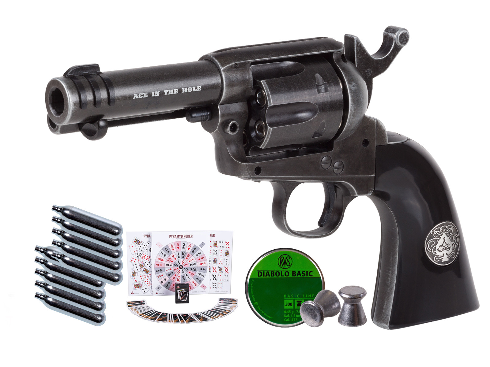 Legends Ace-In-The-Hole CO2 Pellet Revolver, Weathered Kit 0.177