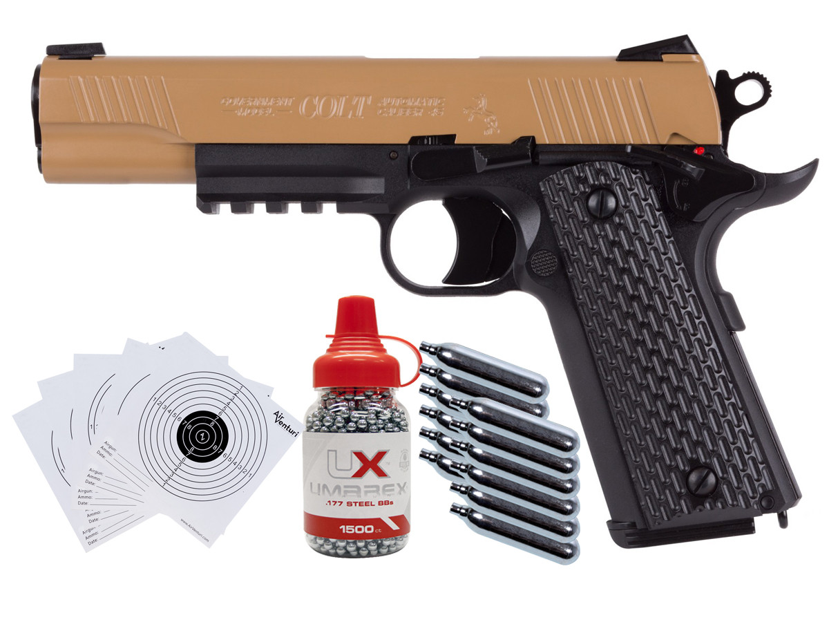 Umarex Colt M45 CQBP Pistol Kit Incl. CO2, BBs and Targets | Pyramyd Air
