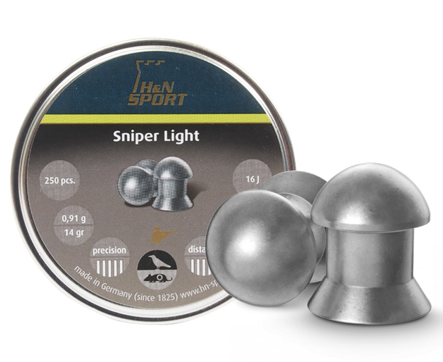H&N Sniper Light Pellets, .22  Cal, 14 Grains, Domed, 250ct