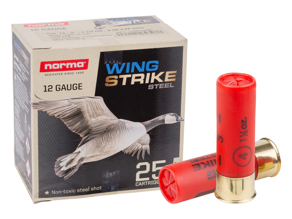 Norma Wingstrike Steel 12GA 1 1/4oz, 4 Shot, 25ct