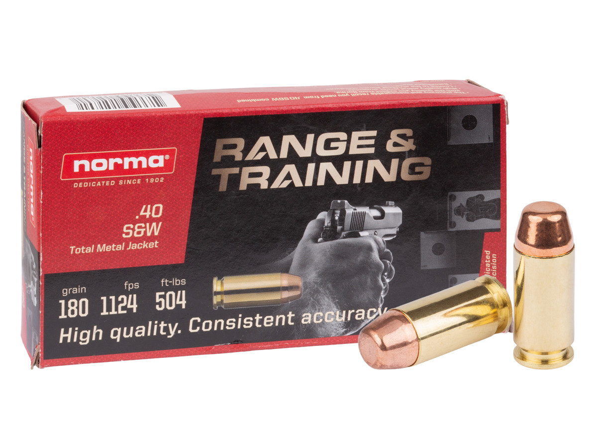 Norma .40 S&W Range & Training TMJ, 180gr, 50ct