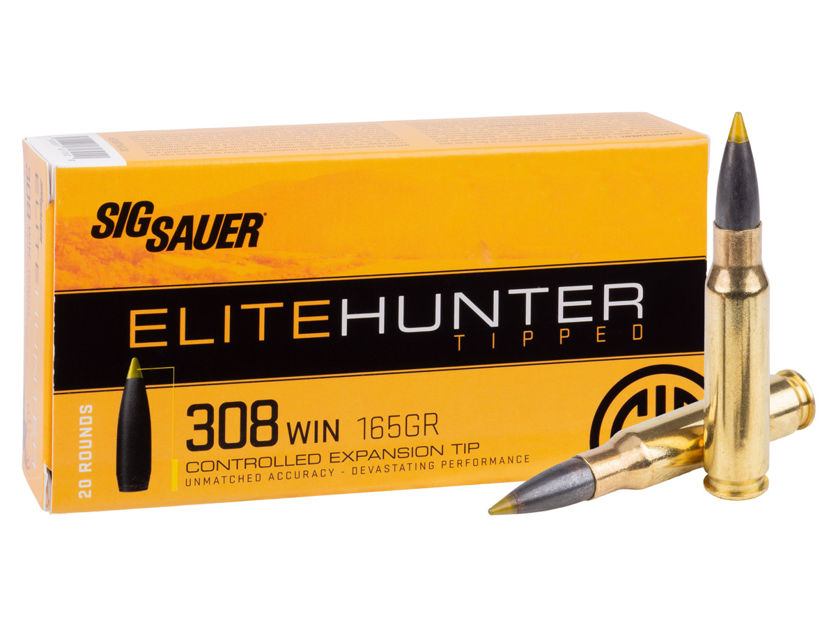 SIG Sauer .308 Winchester Elite Hunter Tipped Controlled Expansion Tip, 165gr, 20ct