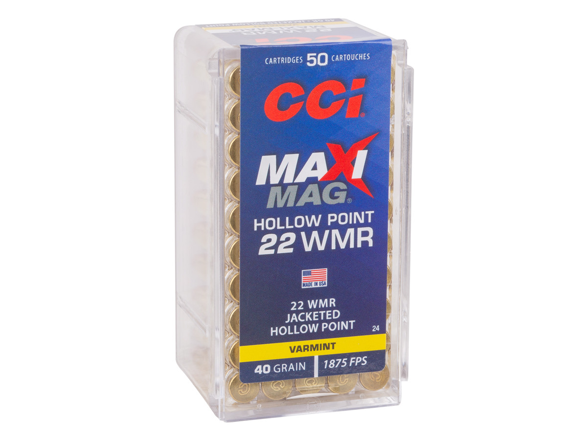 CCI .22 WMR Maxi-Mag JHP, 40gr, 50ct