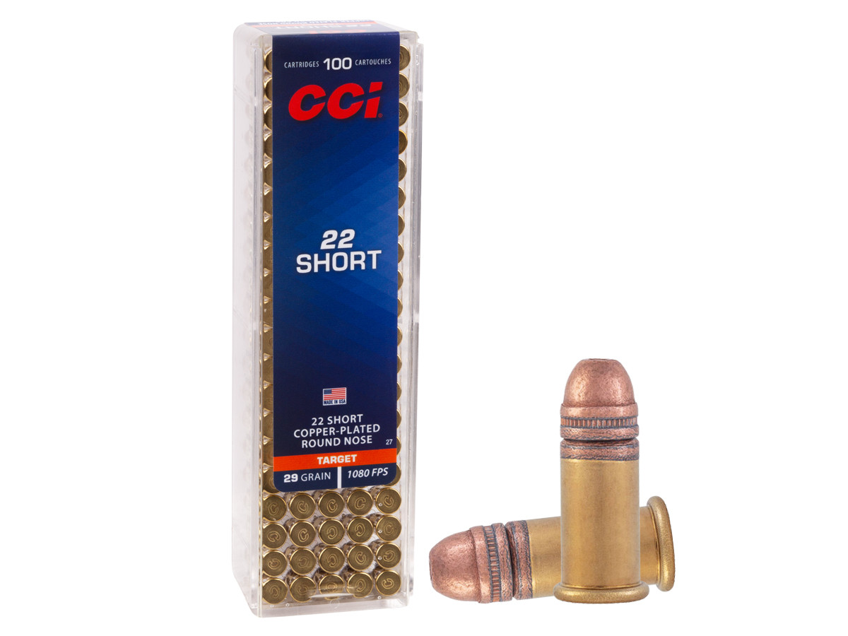 CCI .22 Short Copper Plated Round Nose, 29gr, 100ct