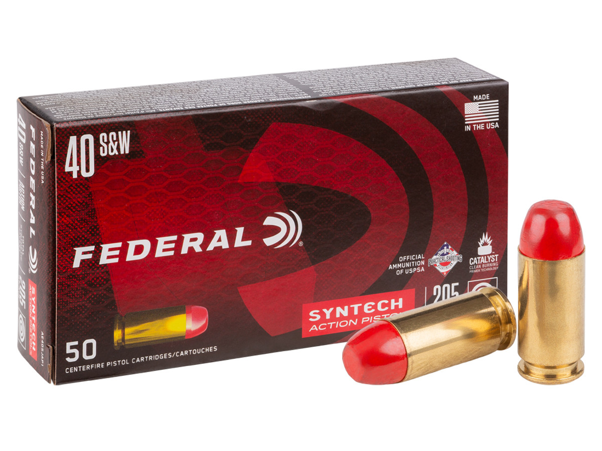 Federal .40 S&W Syntech Action Pistol Flat Nose, 205gr, 50ct