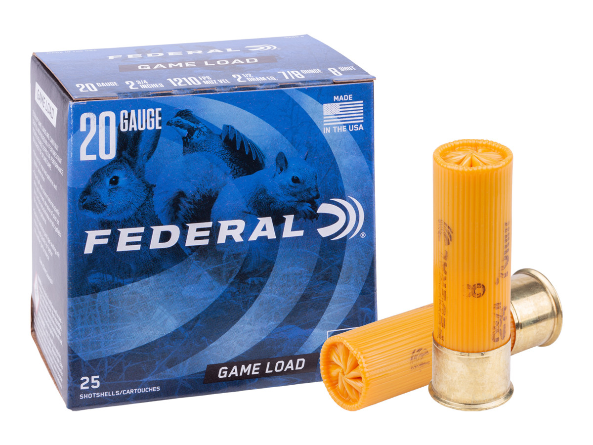 Federal 20GA Game Load Upland 7/8oz, 8 Shot, 25ct