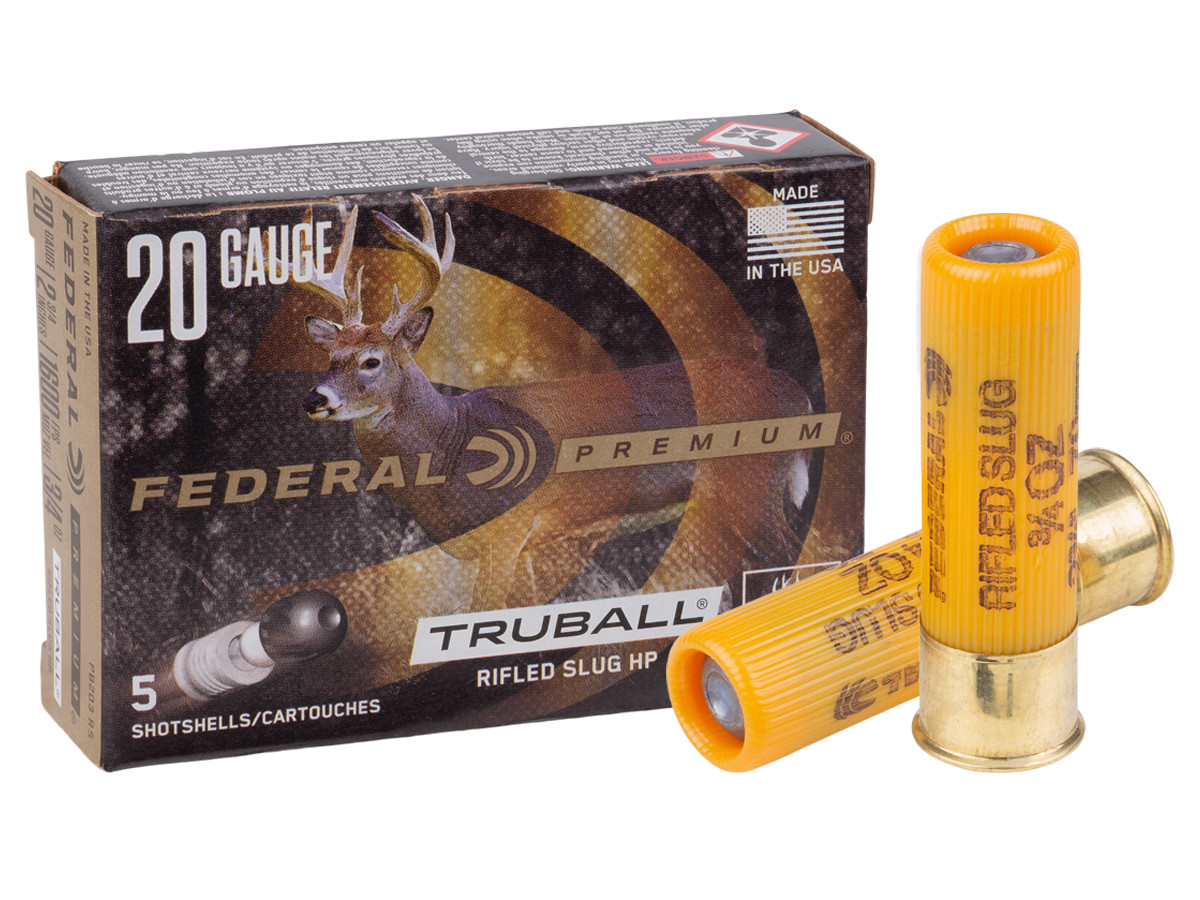 Federal Premium 20GA TruBall Rifled Slug 3/4oz, 2 3/4", 5ct