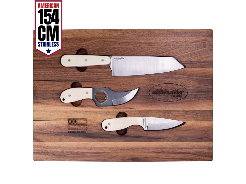 Whiteknuckler 3C Game Dress Trio Set "Cut, Carry, Culinary", Fixed Blade