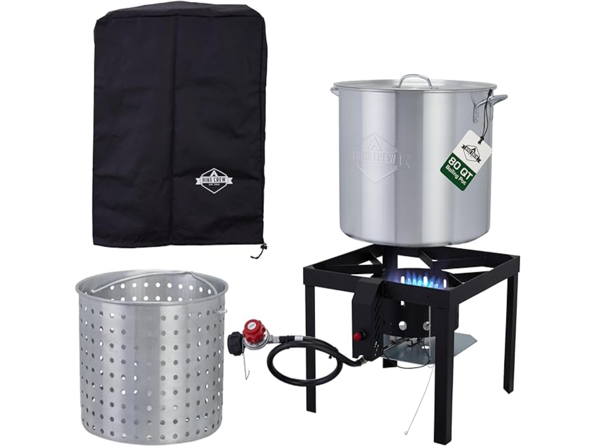 Hike Crew 80 QT/110,000 BTU Outdoor Seafood Boil Set with Igniter