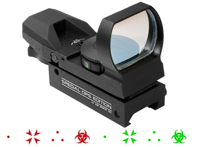 AIM Sports Special Ops Edition Red/Green Dot Sight, 4 Ill. Reticles, Weaver/Picatinny Mount