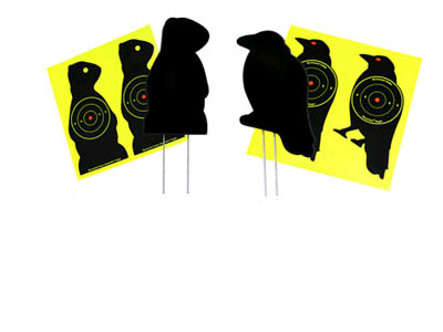 Air Venturi Mr. Crow & Mr. Chuck Corrugated Plastic Silhouette Targets, 7.5", 3" Bullseye