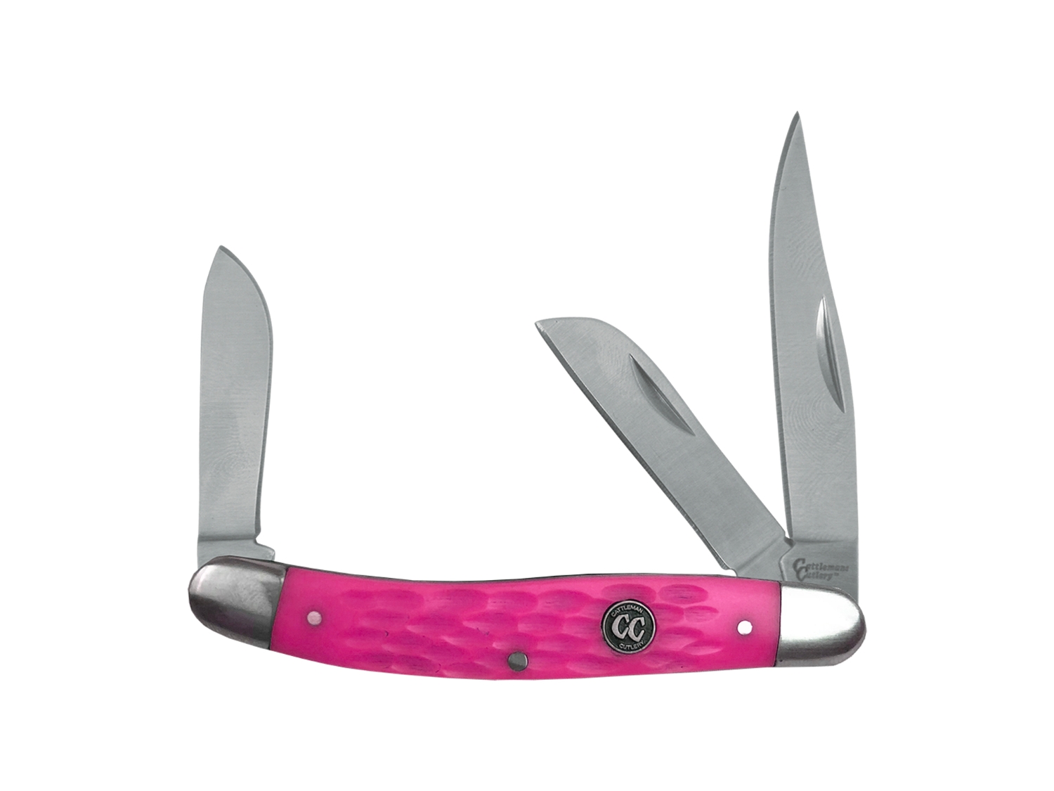 ABKT Cattleman Stockman Jigged Knife, Pink