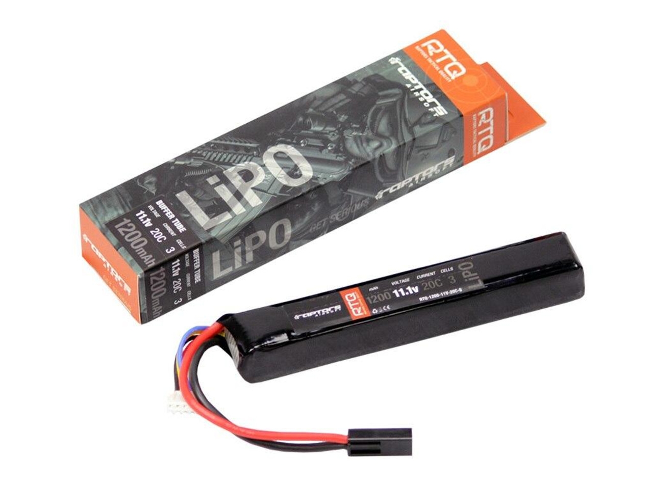 Raptor RTQ LiPo 1200mAh 11.1v 20c Mini Airsoft Battery, 6mm | Pyramyd Air