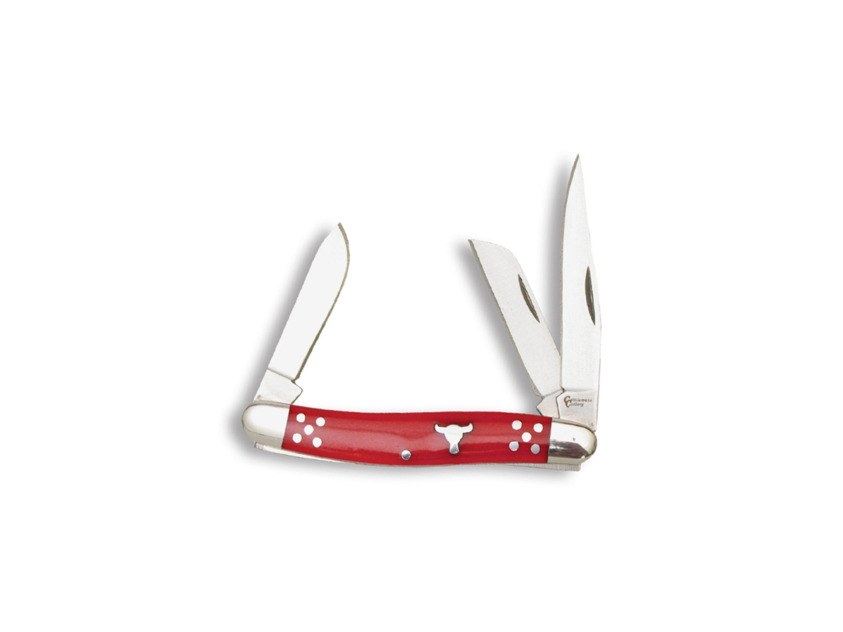 ABKT Cattleman Stockman Cattle Knives, Red