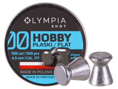 Olympia Shot Hobby Pellets, .177cal, 8.26gr, Wadcutter, 500ct