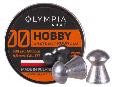 Olympia Shot Hobby Pellets, .177cal, 7.87gr, Round Nose, 500ct