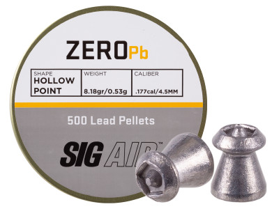 SIG Sauer Zero Pellets, .177 Cal, 8.18 Grains, Hollowpoint, 500 ct