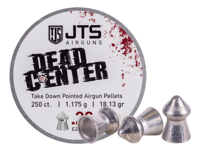JTS Dead Center Precision .22 cal, 18.13 Grains, Pointed, 250ct