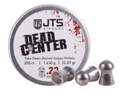 JTS Dead Center Precision .22 Cal, 22.07 Grain, Domed, 250ct, Blister Pack
