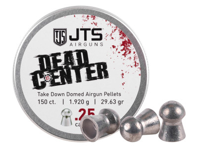 JTS Dead Center Precision .25 Cal, 29.63 Grain, Domed, 150ct, Blister Pack