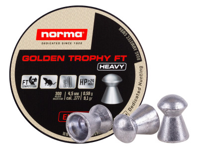 Norma Golden Trophy FT Heavy .177 Cal, 9.1 Grain, Domed, 300ct