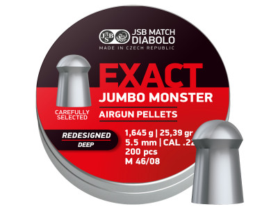 JSB Redesigned Exact Jumbo Monster Deep Skirt .22 Cal, 25.39Grains, Domed, 200ct