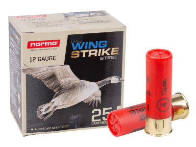 Norma Wingstrike Steel 12GA 1 1/4oz, 4 Shot, 25ct