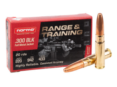 Norma .300 AAC Blackout Range & Training FMJ, 220gr, 20ct