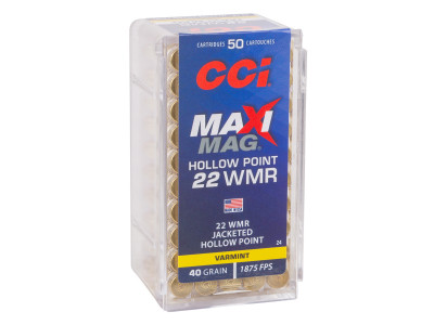 CCI .22 WMR Maxi-Mag JHP, 40gr, 50ct