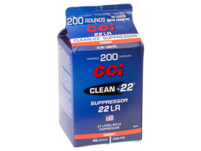 CCI .22 LR Clean-22 Suppressor Round Nose, 45gr, 200ct