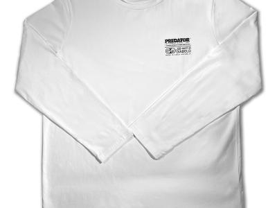 JSB Predator Long Sleeve Cotton/Spandex T-Shirt, White, Large