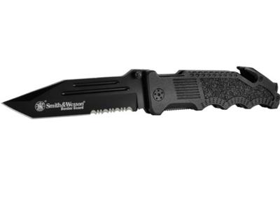 Smith & Wesson Border Guard Folder 4.5 in Black Combo Blade Alu