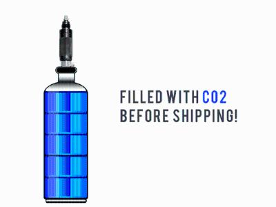 AirForce CO2 Adapter with Filled 12-oz. CO2 tank, fits Condor, Talon & Talon SS