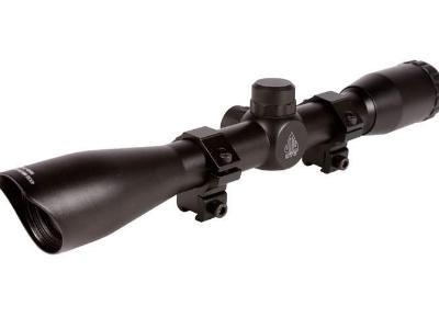 UTG 4x32 Hunter Rifle Scope, Mil-Dot Reticle, 1/4 MOA, 1" Tube, 3/8" Rings