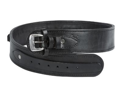 Gun Belt, 36-40" Waist, .38-Cal Loops, 2.5" Wide, Black Leather