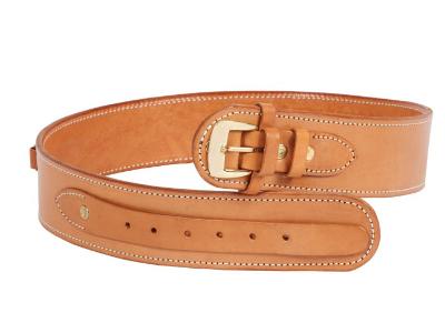 Gun Belt, 36-40" Waist, .38-Cal Loops, 2.5" Wide, Natural Leather