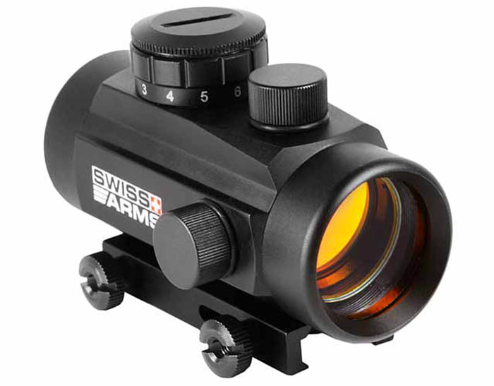 Swiss Arms Red Dot Sight, Metal, Black with Integral Weaver Rail ...